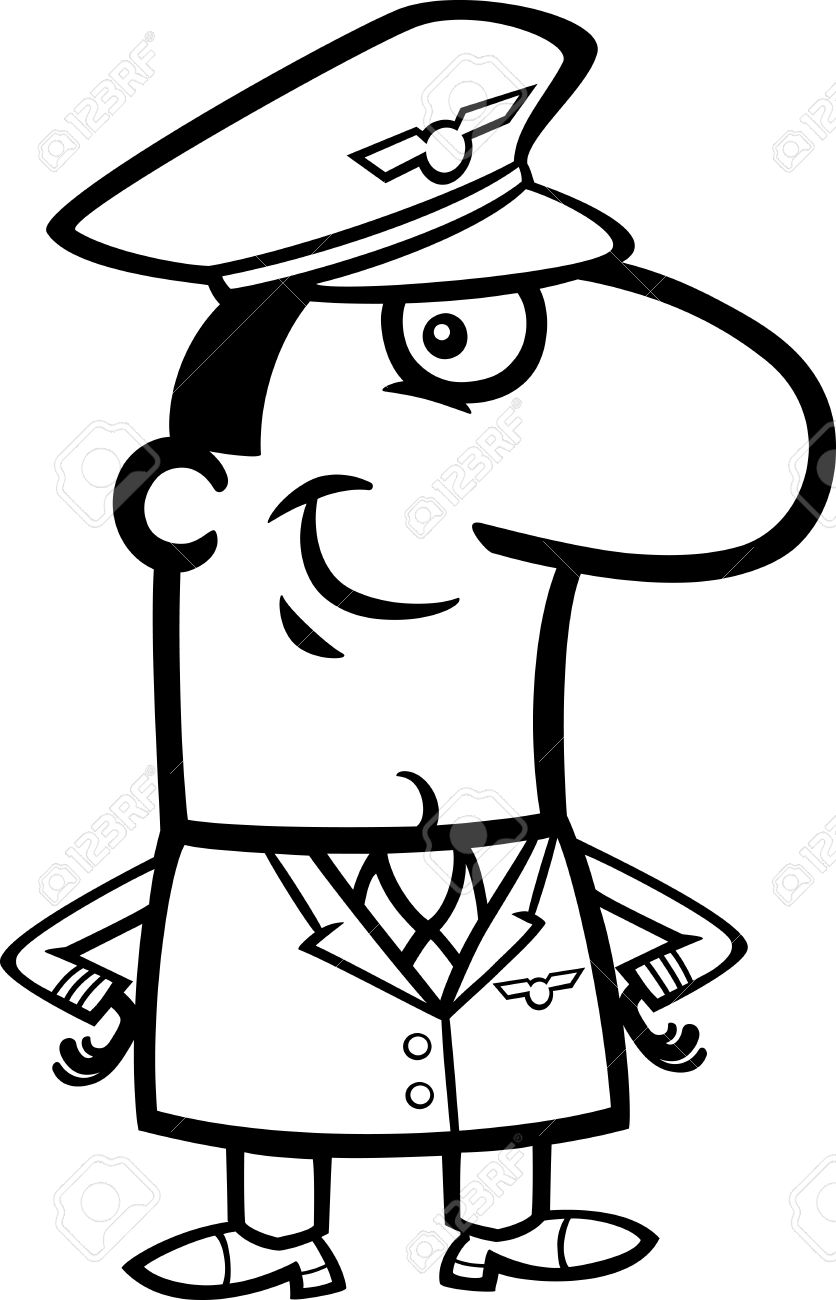 836x1300 Pilot Clipart Black And White