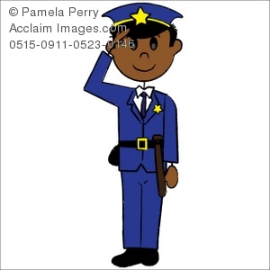 300x300 Clip Art Illustration Of A Stick Figure Ethnic Police Officer