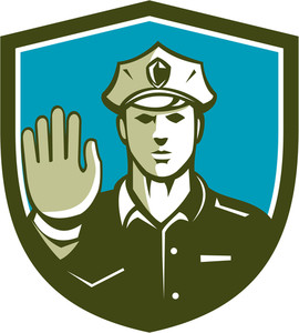 270x300 Illustration Of A Traffic Policeman Police Officer Holding Hand Up