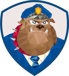 274x300 Low Polygon Style Illustration Of A Bulldog Policeman Police
