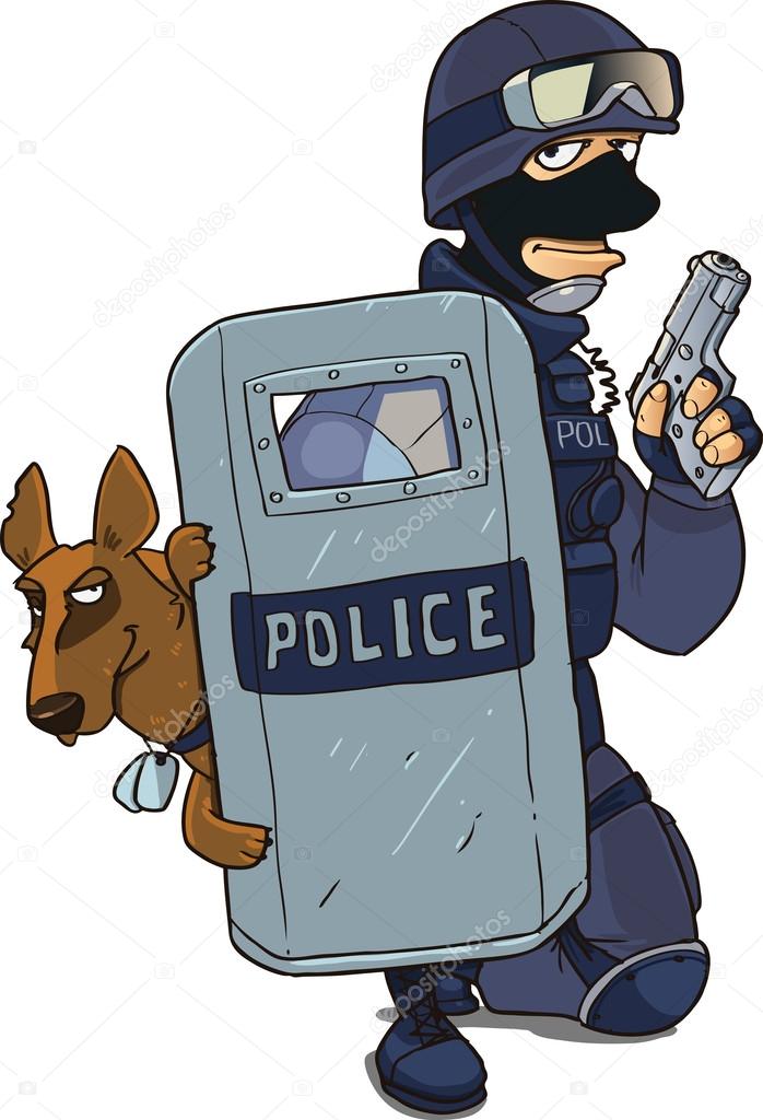 698x1024 Police Forces In The Black Uniform With Metal Shield And Police