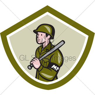 325x325 Policeman Police Officer Baton Shield Retro Gl Stock Images