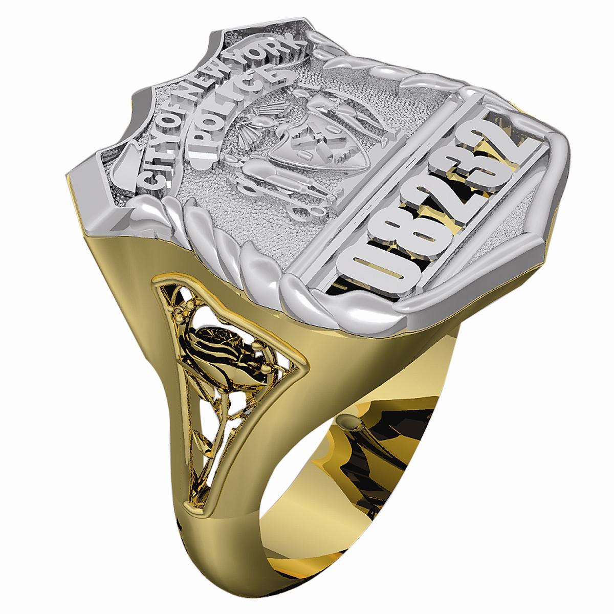 1200x1200 Womens Nypd Rose Design Shield Ring