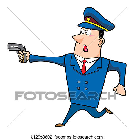 450x470 Clipart Of Male Cartoon Police Officer K12950802