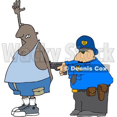 400x400 Of A Cartoon Police Officer Arresting A Man As He Accidental Poops