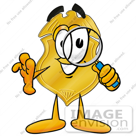 450x450 Clip Art Graphic Of A Gold Law Enforcement Police Badge Cartoon