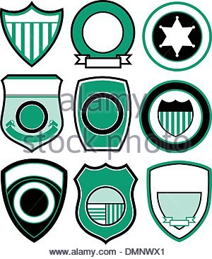 300x366 Police Shield Badge Icon, Outline Style Stock Vector Art