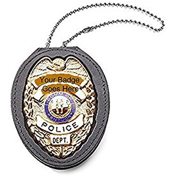 350x350 1131 Badge Holder Clip On Leather Police Badge