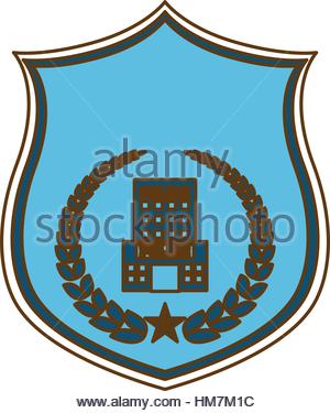 300x375 Gold Police Badge Icon Image, Vector Illustration Stock Vector Art