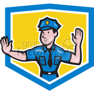300x300 Royalty Free Police Directing Traffic 390378 Vector Clip Art Image