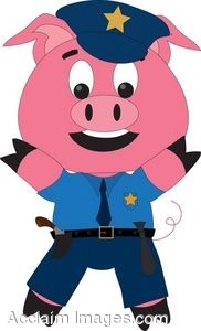 182x300 Clip Art Of A Cartoon Pig Wearing Police Uniform