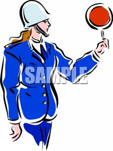 225x300 Colorful Cartoon Of A British Police Officer Directing Traffic