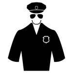 150x150 Police Uniform Outline On White Background Royalty Free Vector