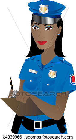 254x470 Clip Art Of Police Woman K4339966
