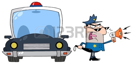 450x218 Simple Cartoon Of A Policeman And Police Car Royalty Free Cliparts