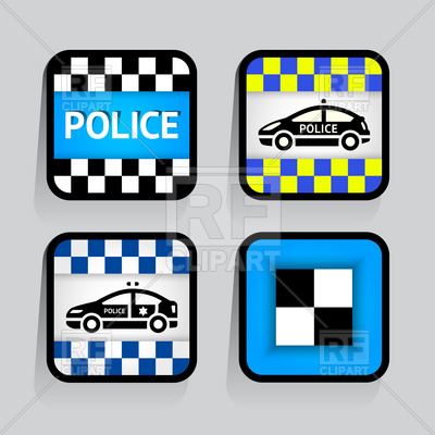 400x400 Square Stickers With Police Symbols