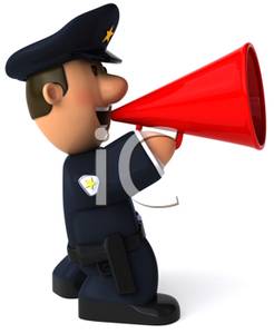 246x300 Police Officer Talking Into A Megaphone Clip Art Image