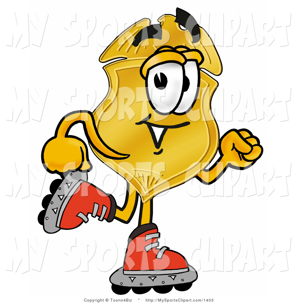 1024x1044 Sports Clip Art Of A Gold Police Badge Mascot Cartoon Character