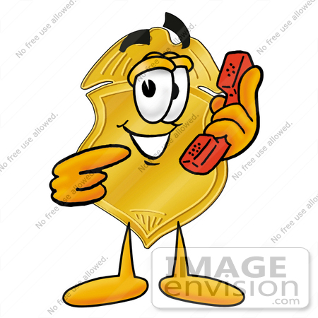 450x450 Clip Art Graphic Of A Gold Law Enforcement Police Badge Cartoon