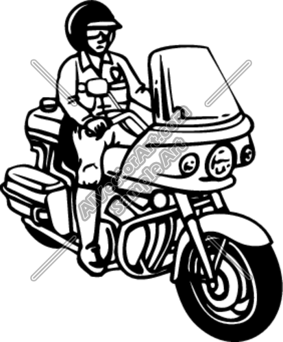 413x500 Motorcyle Policeman Clipart And Vectorart Occupations