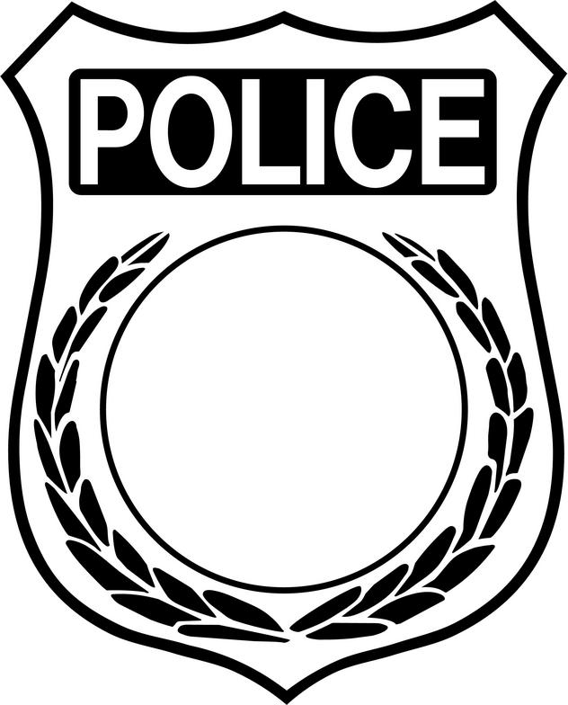 632x784 Black And White Police Shield Clipart
