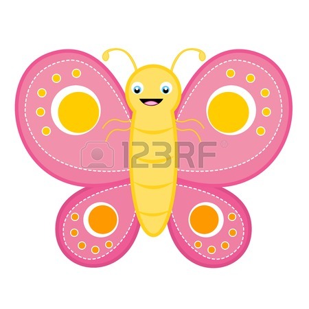 450x450 Cute Butterfly Clip Art Isolated On White Background Royalty Free