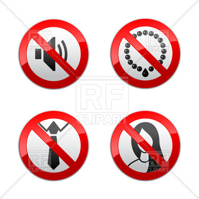 400x400 Prohibited Signs