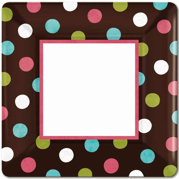 600x600 Pink Polka Dot Border Clipart