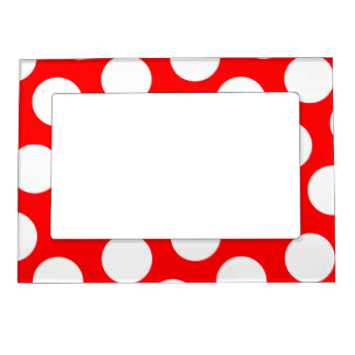 324x324 Red Polka Dots Magnetic Picture Frames Zazzle
