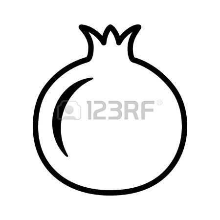 450x450 Pomegranate Fruit Line Art Vector Icon For Food Apps And Websites