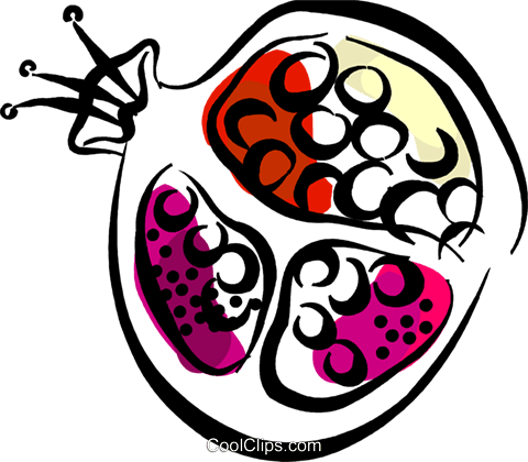 480x420 Pomegranate Royalty Free Vector Clip Art Illustration Vc070278