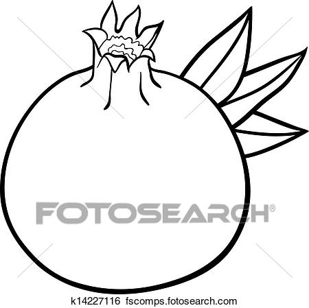 450x449 Clip Art Of Pomegranate Fruit For Coloring Book K14227116