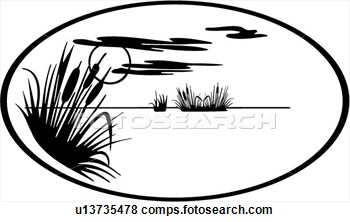 350x222 Pond Clipart Cattail