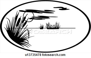 350x222 Pond Clipart Black And White
