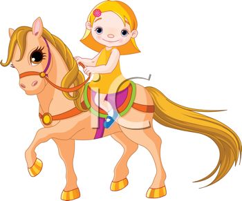 350x291 Little Girl Riding A Pony