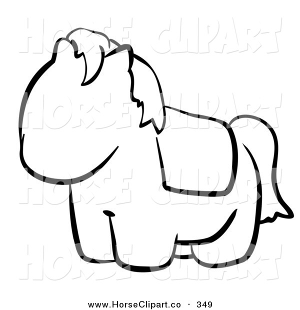 600x620 Clip Art Of A Black And White Human Factor Cute Pony Outline By
