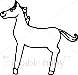 300x287 Line Art Pony Clipart Barnyard Clipart