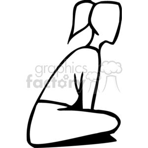 300x300 Royalty Free A Black And White Girl With A Pony Tail Sitting