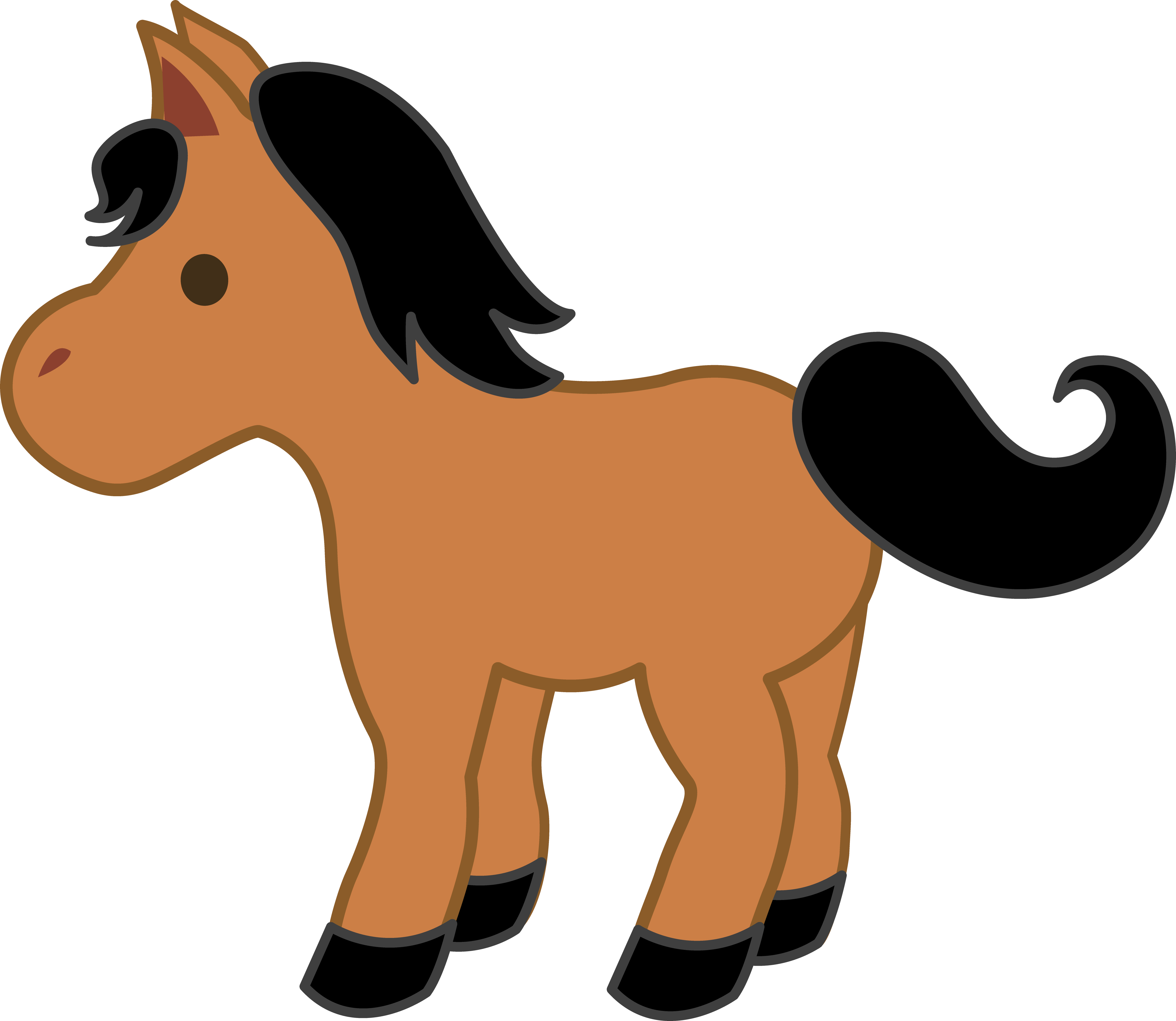 5024x4362 Cute Brown Pony Clip Art