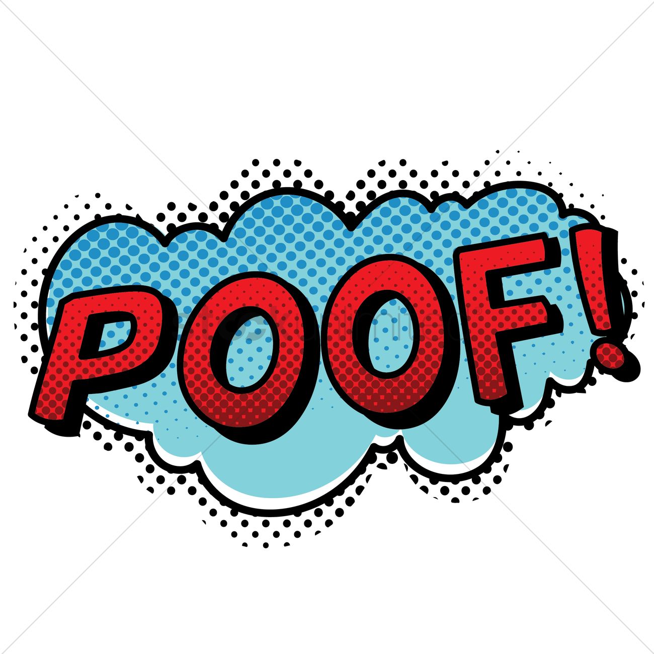 1300x1300 Poof Text With Comic Effect Vector Image