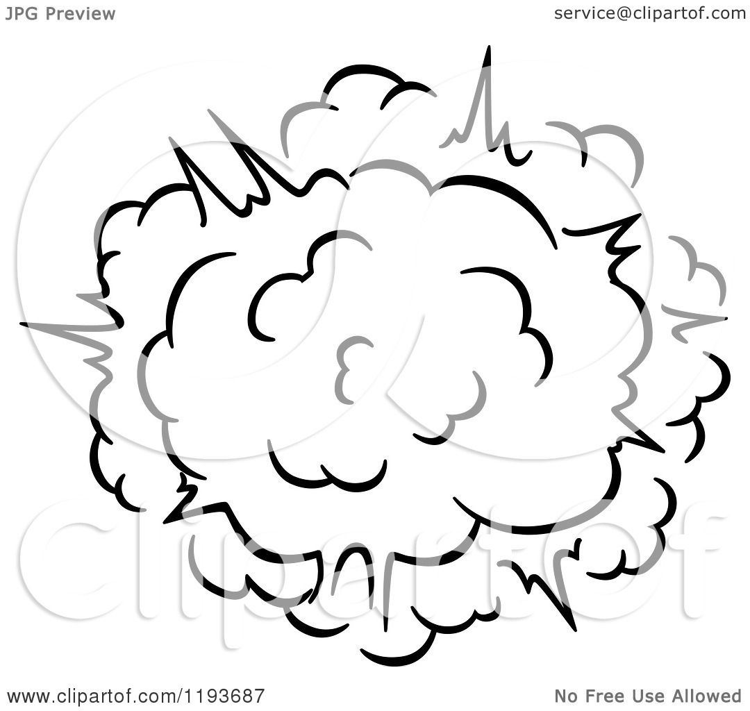 1080x1024 Clipart Of A Black And White Comic Burst Explosion Or Poof 8