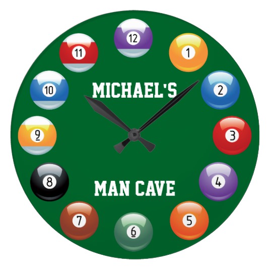 540x540 Billiard Balls Personalized Wall Clock