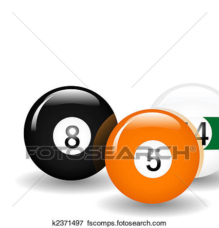 450x470 Clip Art Of Pool Balls K2371497