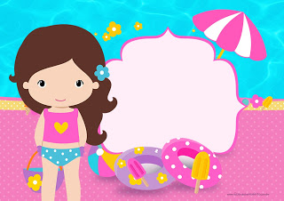 320x226 Brunette Girl Pool Party Free Printable Invitations. Is It