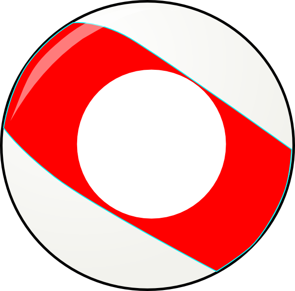 600x592 Red Stripe Billiard Ball Clip Art
