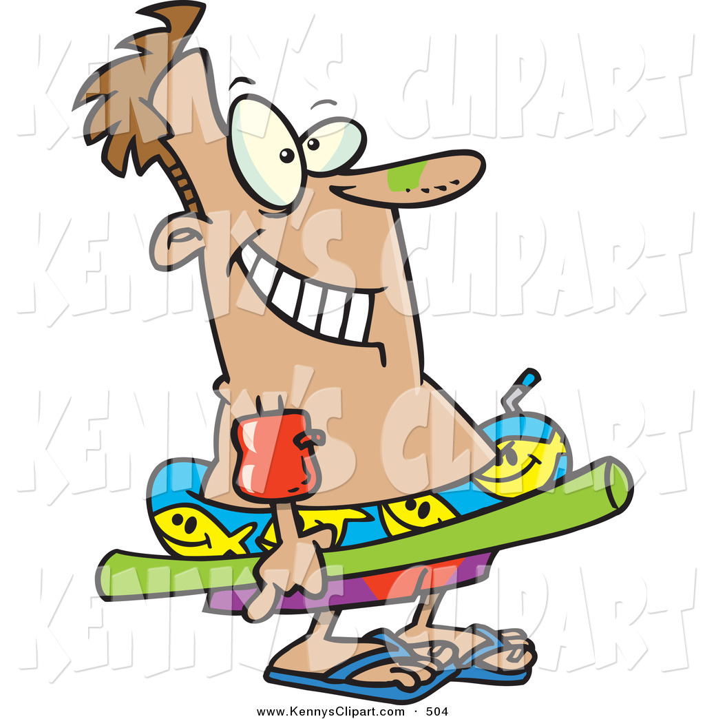 1024x1044 Clip Art Of An Optimistic Man With Sunscreen On His Nose, Floaties