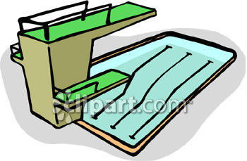 350x229 Clipart Picture Of A Pool With High And Low Diving Boards