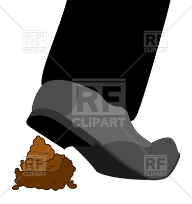 376x400 Stepping On Shit. Shoes And Turd. Royalty Free Vector Clip Art
