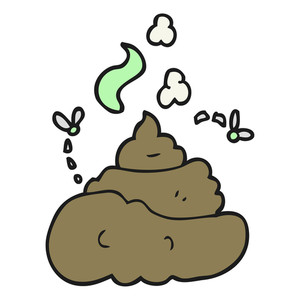 300x300 Freehand Drawn Black And White Cartoon Steaming Pile Of Poop