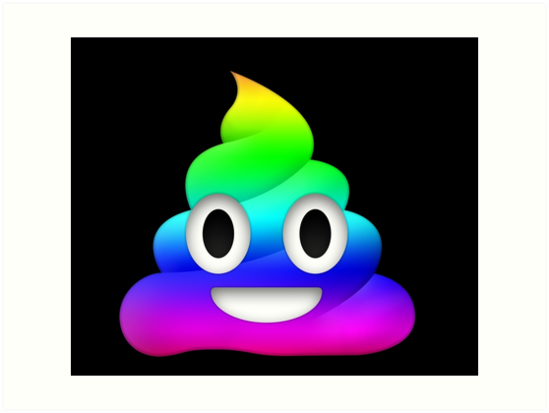 549x413 Rainbow Smiling Poop Emoji Art Prints By Winkham Redbubble